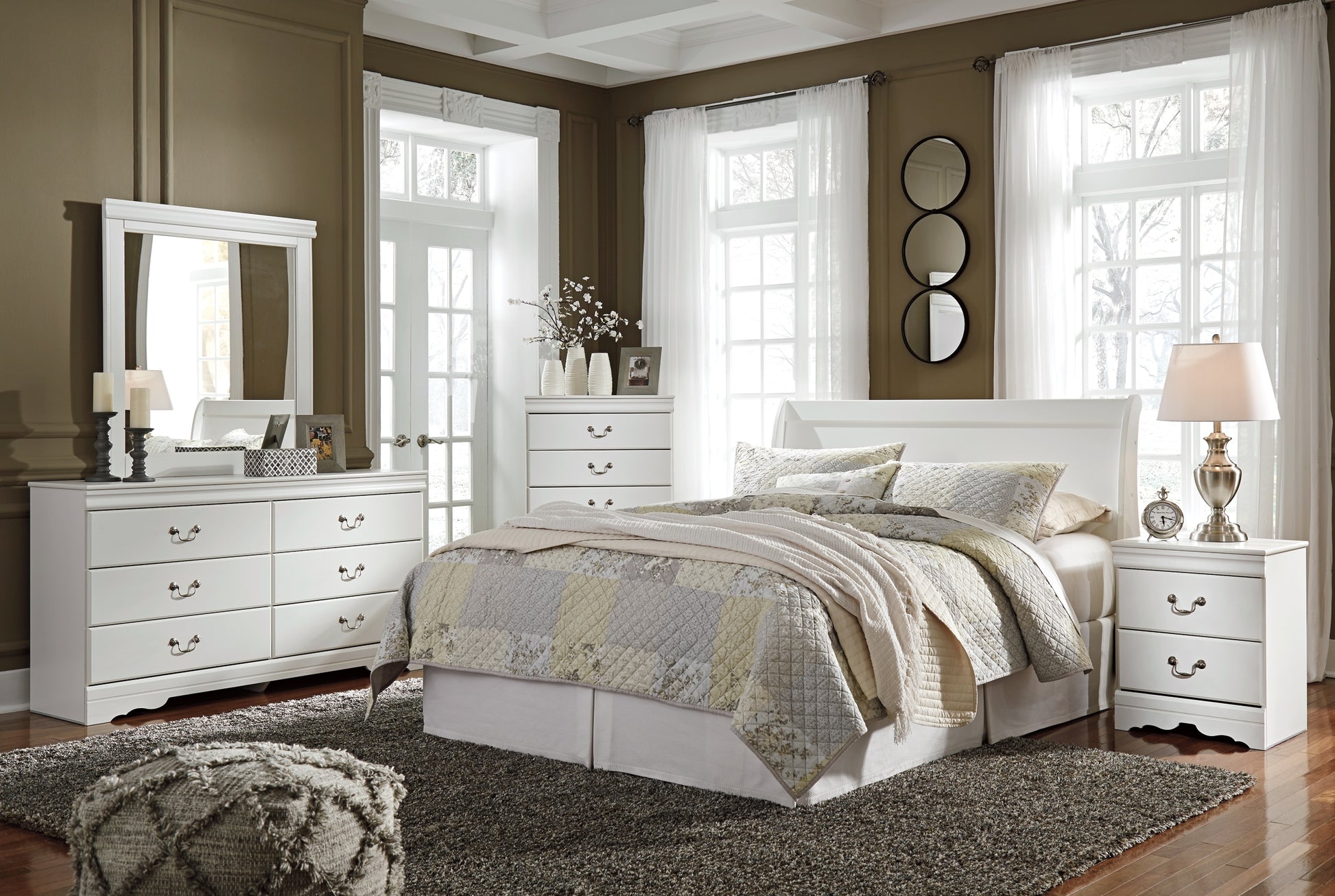 Anarasia Queen Sleigh Headboard with Dresser Milwaukee Furniture of Chicago - Furniture Store in Chicago Serving Humbolt Park, Roscoe Village, Avondale, & Homan Square