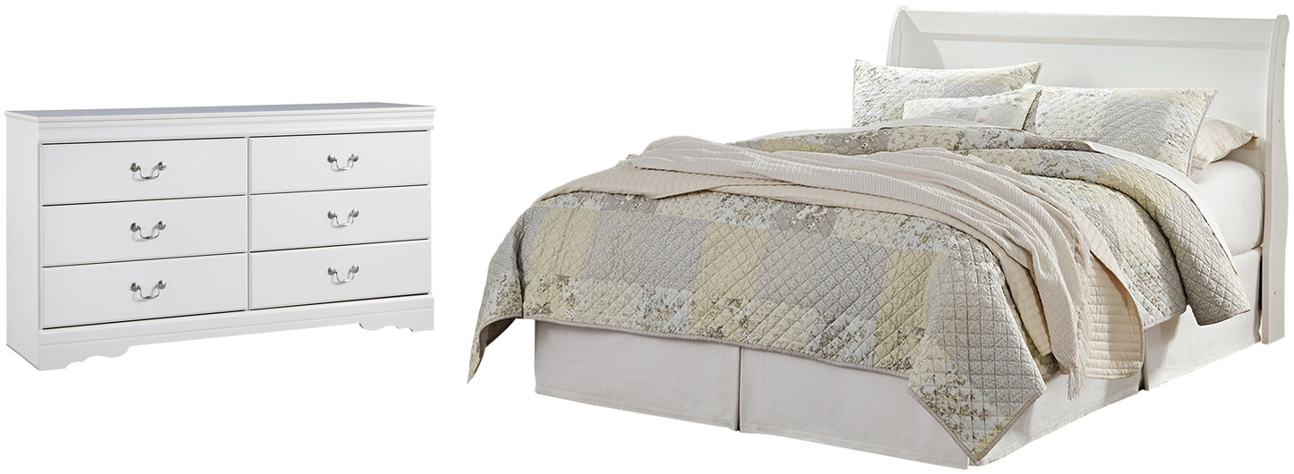 Anarasia Queen Sleigh Headboard with Dresser Milwaukee Furniture of Chicago - Furniture Store in Chicago Serving Humbolt Park, Roscoe Village, Avondale, & Homan Square