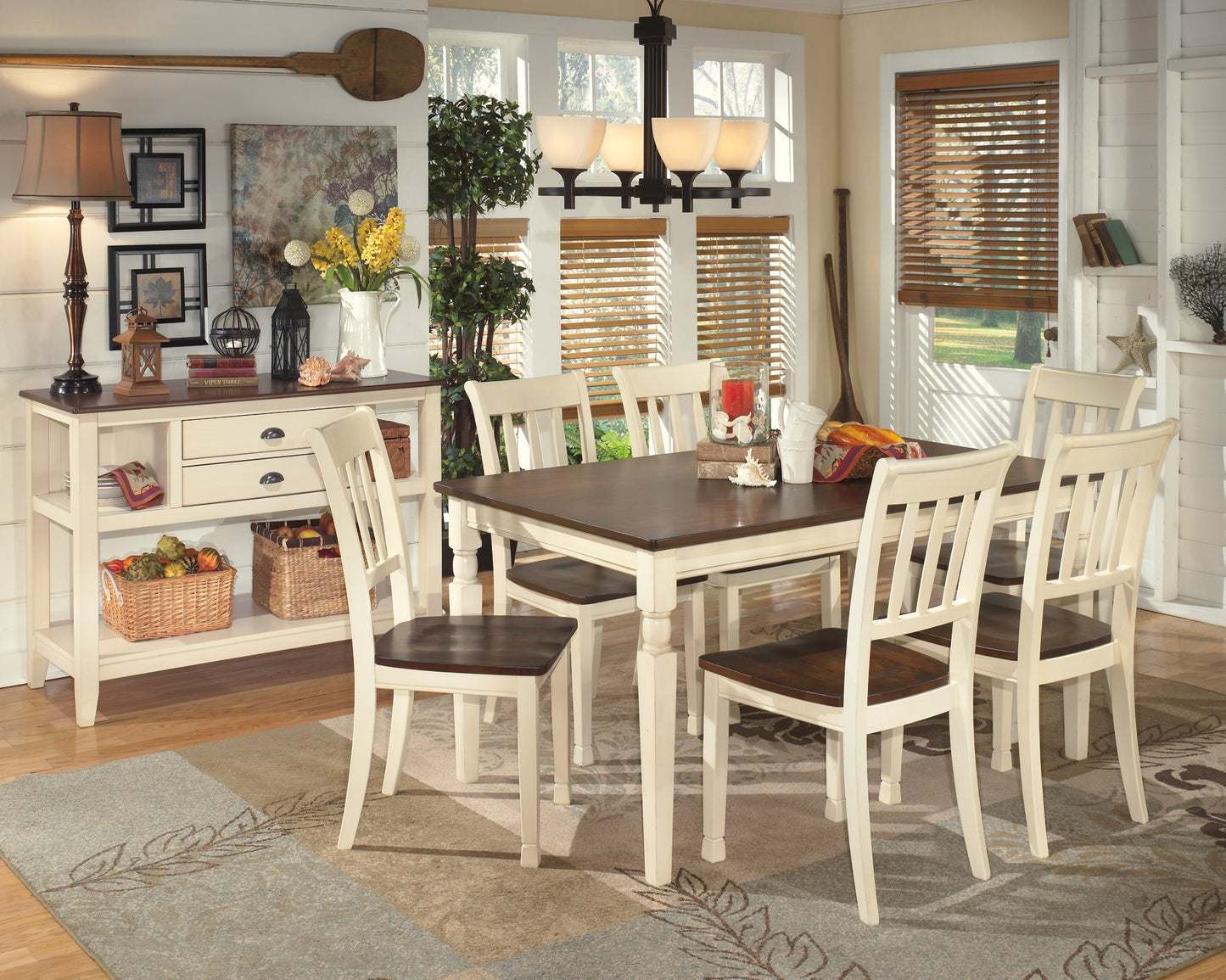 Whitesburg Dining Table and 6 Chairs with Storage Milwaukee Furniture of Chicago - Furniture Store in Chicago Serving Humbolt Park, Roscoe Village, Avondale, & Homan Square