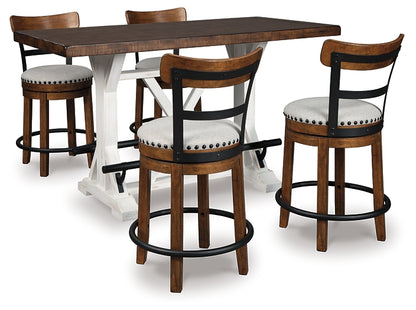 Valebeck Counter Height Dining Table and 4 Barstools Milwaukee Furniture of Chicago - Furniture Store in Chicago Serving Humbolt Park, Roscoe Village, Avondale, & Homan Square