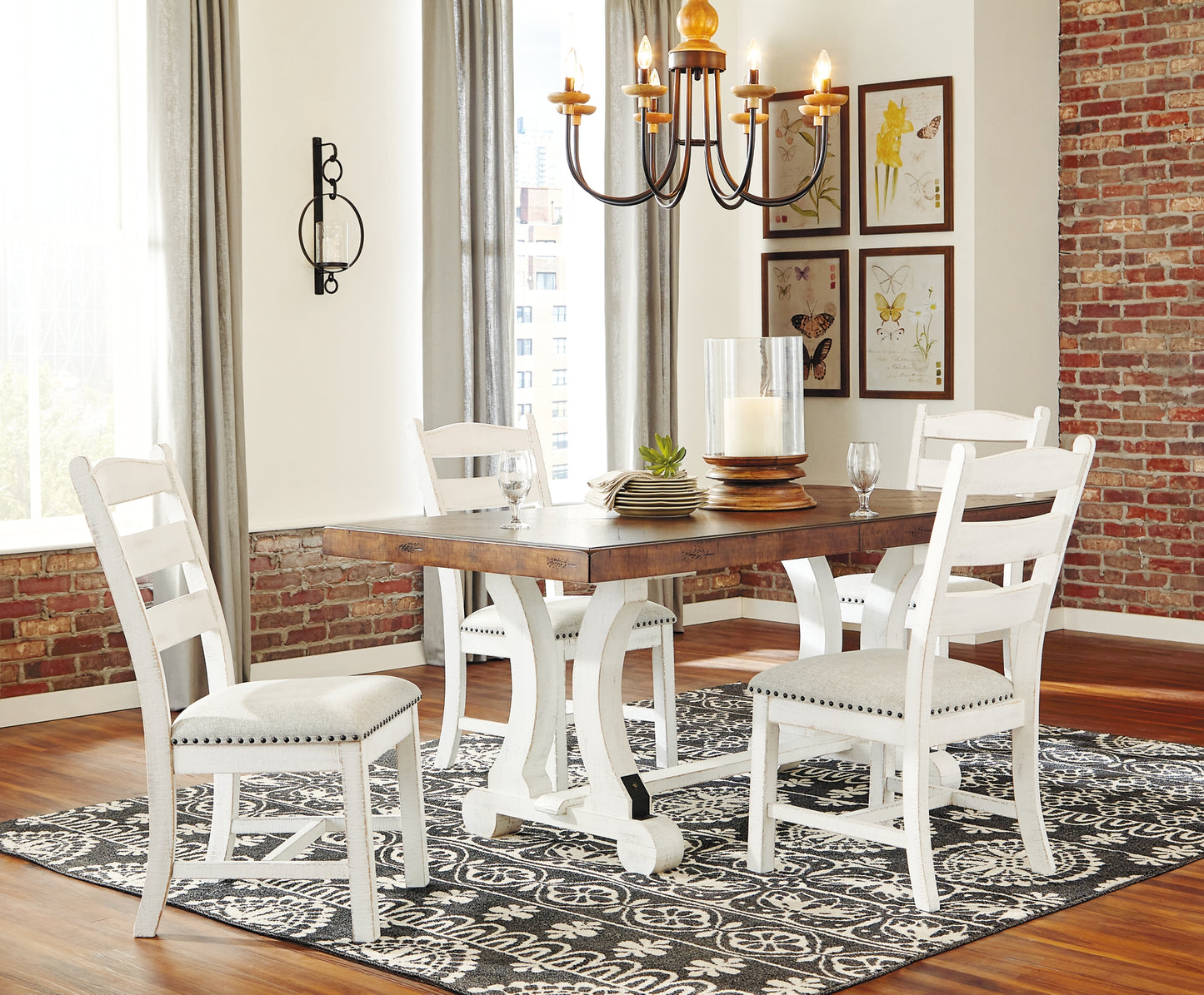 Valebeck Dining Table and 4 Chairs Milwaukee Furniture of Chicago - Furniture Store in Chicago Serving Humbolt Park, Roscoe Village, Avondale, & Homan Square