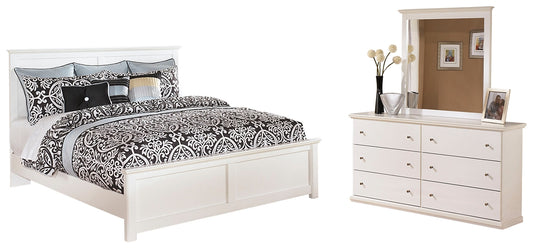 Bostwick Shoals King Panel Bed with Mirrored Dresser Milwaukee Furniture of Chicago - Furniture Store in Chicago Serving Humbolt Park, Roscoe Village, Avondale, & Homan Square