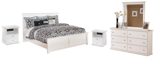 Bostwick Shoals King Panel Bed with Mirrored Dresser and 2 Nightstands Milwaukee Furniture of Chicago - Furniture Store in Chicago Serving Humbolt Park, Roscoe Village, Avondale, & Homan Square