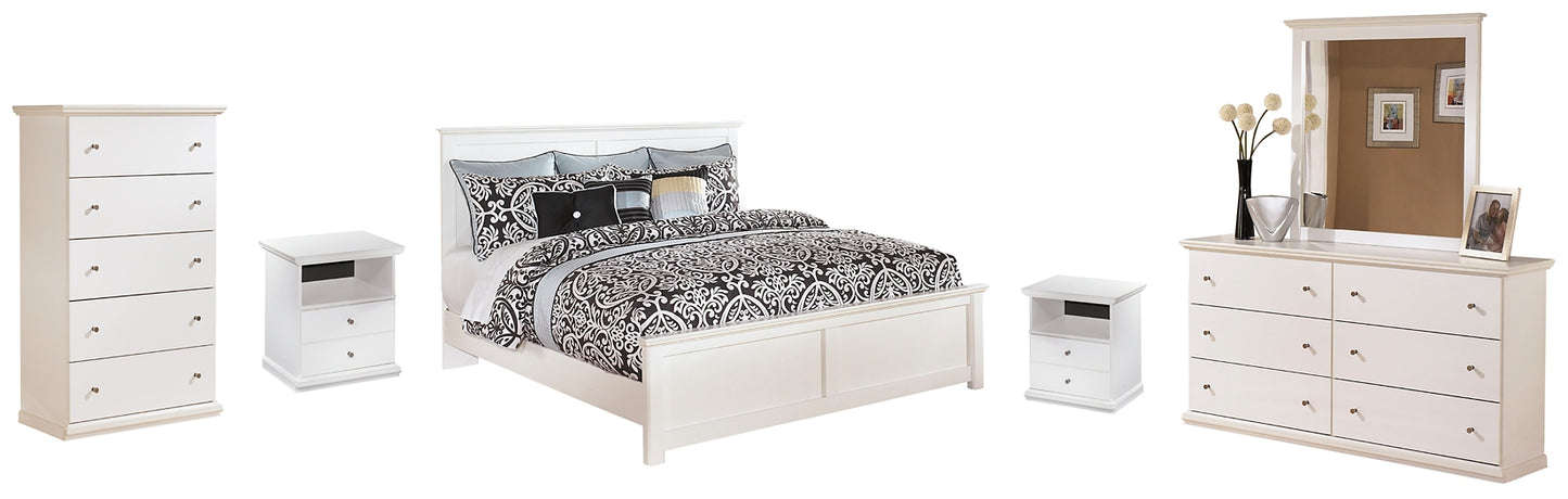 Bostwick Shoals King Panel Bed with Mirrored Dresser, Chest and Nightstand Milwaukee Furniture of Chicago - Furniture Store in Chicago Serving Humbolt Park, Roscoe Village, Avondale, & Homan Square