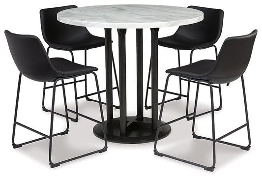 Centiar Counter Height Dining Table and 4 Barstools Milwaukee Furniture of Chicago - Furniture Store in Chicago Serving Humbolt Park, Roscoe Village, Avondale, & Homan Square