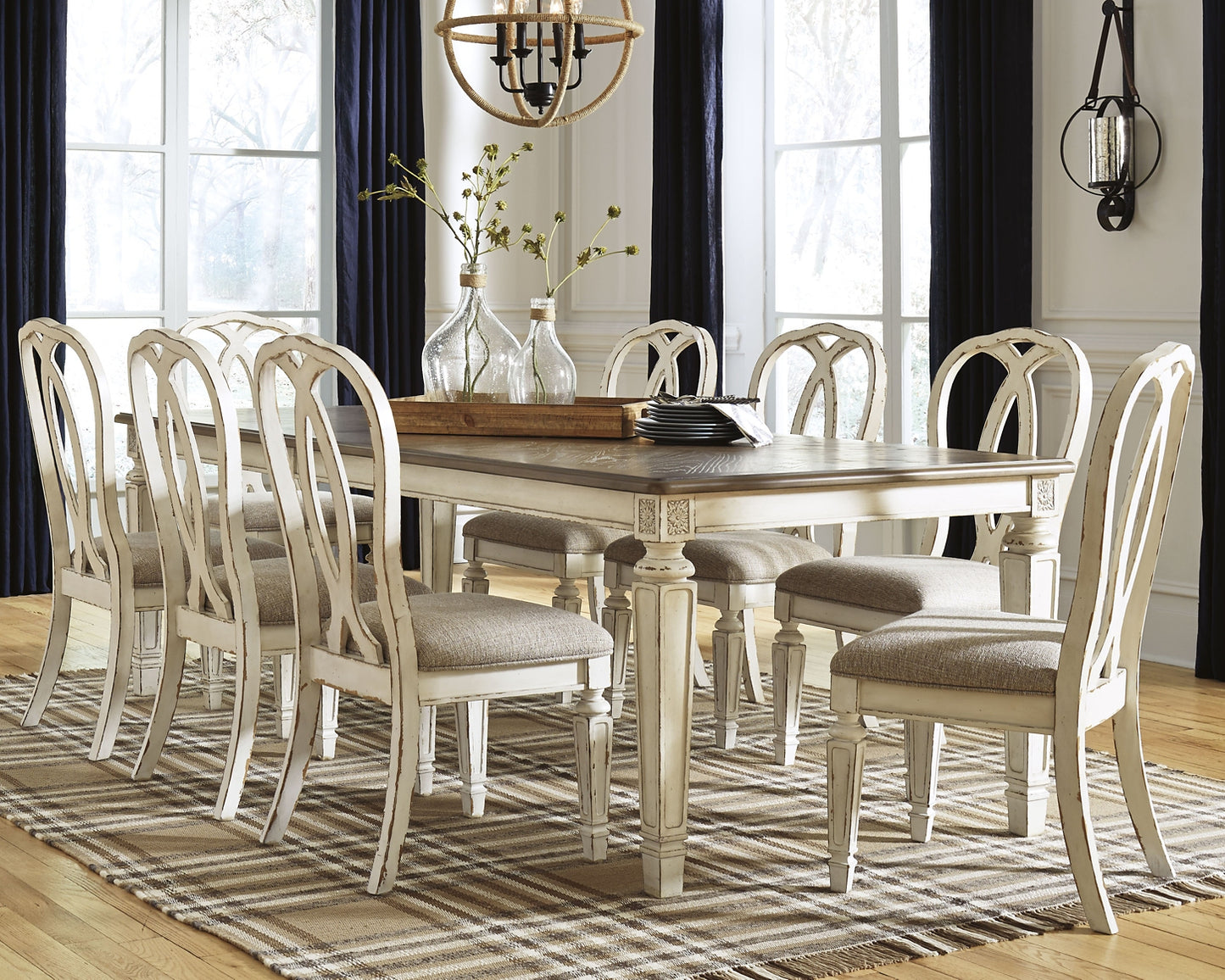 Realyn Dining Table and 8 Chairs Milwaukee Furniture of Chicago - Furniture Store in Chicago Serving Humbolt Park, Roscoe Village, Avondale, & Homan Square