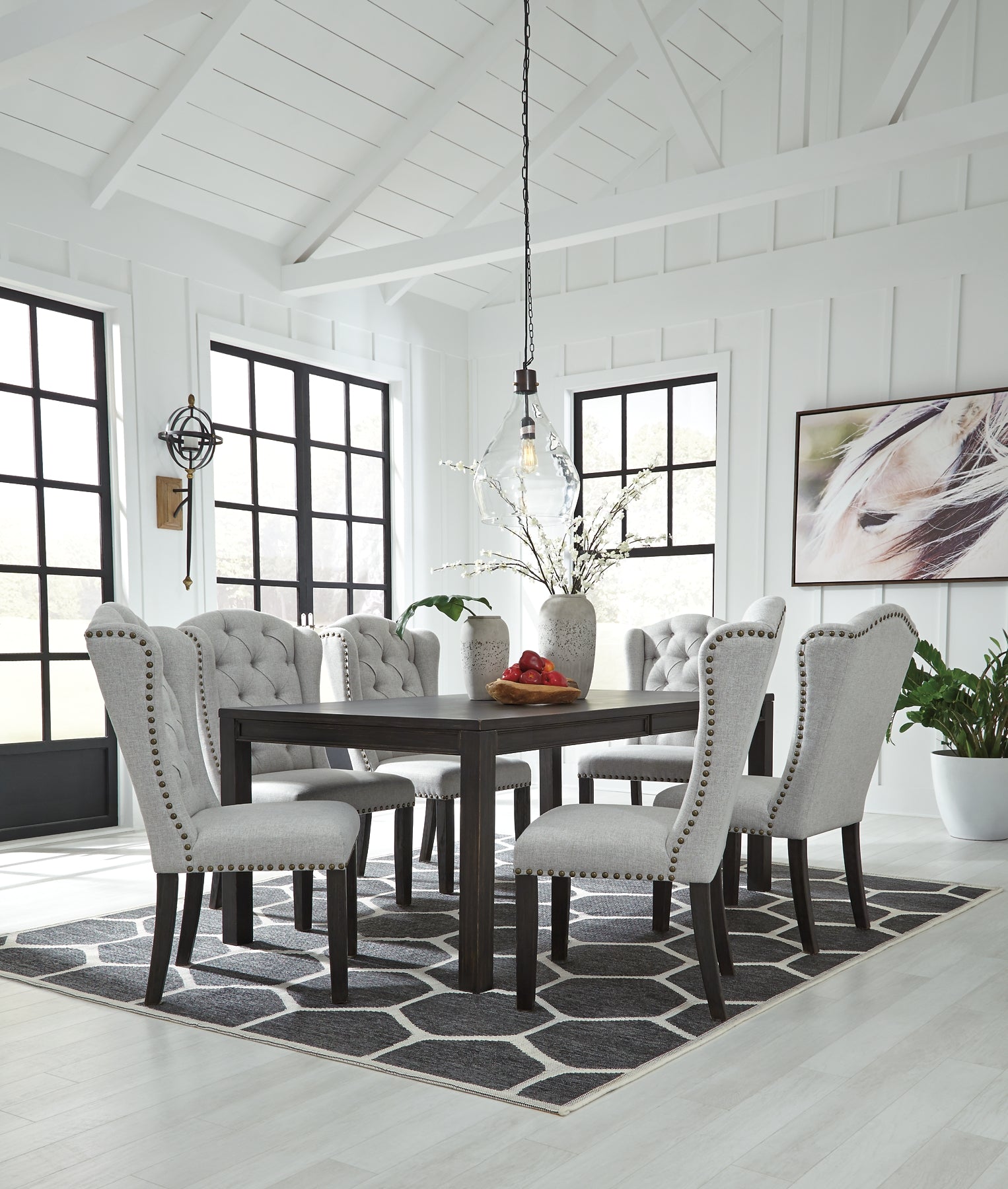 Jeanette Dining Table and 6 Chairs Milwaukee Furniture of Chicago - Furniture Store in Chicago Serving Humbolt Park, Roscoe Village, Avondale, & Homan Square