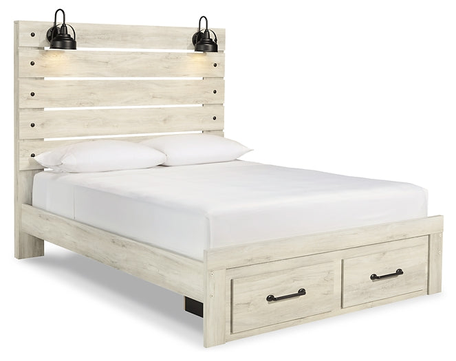 Cambeck Queen Panel Bed with 2 Storage Drawers with Mirrored Dresser and Chest Milwaukee Furniture of Chicago - Furniture Store in Chicago Serving Humbolt Park, Roscoe Village, Avondale, & Homan Square