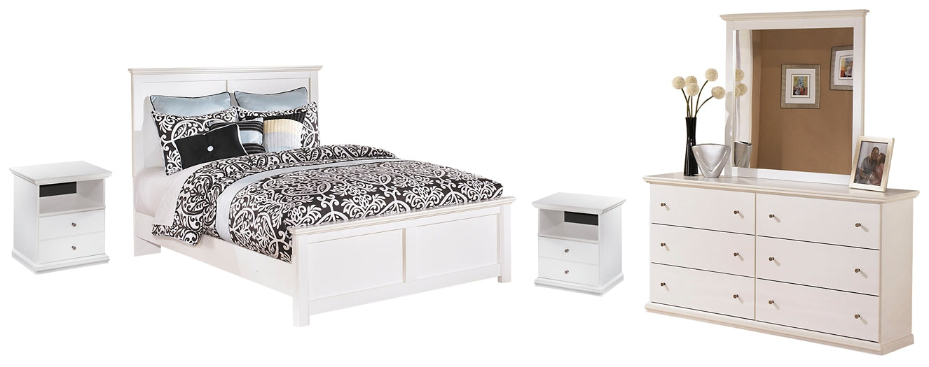 Bostwick Shoals Queen Panel Bed with Mirrored Dresser and 2 Nightstands Milwaukee Furniture of Chicago - Furniture Store in Chicago Serving Humbolt Park, Roscoe Village, Avondale, & Homan Square