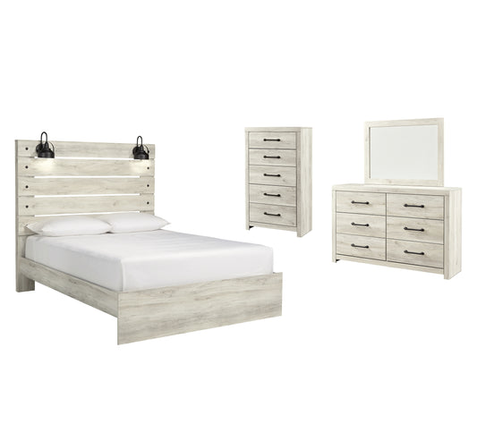 Cambeck Queen Panel Bed with Mirrored Dresser and Chest Milwaukee Furniture of Chicago - Furniture Store in Chicago Serving Humbolt Park, Roscoe Village, Avondale, & Homan Square