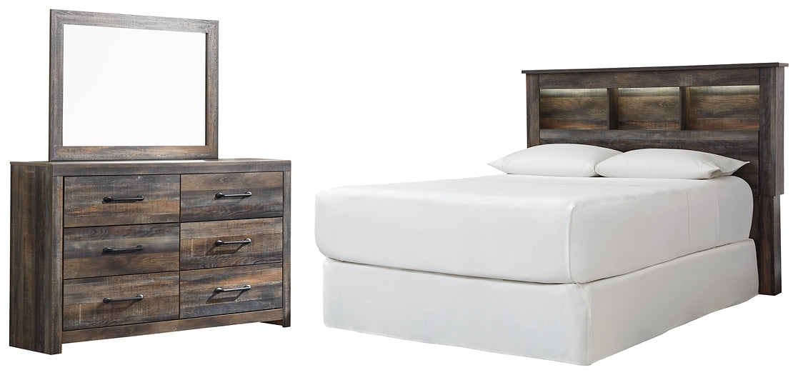 Drystan Queen/Full Bookcase Headboard with Mirrored Dresser Milwaukee Furniture of Chicago - Furniture Store in Chicago Serving Humbolt Park, Roscoe Village, Avondale, & Homan Square