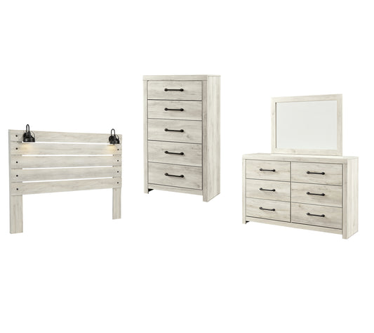 Cambeck King Panel Headboard with Mirrored Dresser and Chest Milwaukee Furniture of Chicago - Furniture Store in Chicago Serving Humbolt Park, Roscoe Village, Avondale, & Homan Square