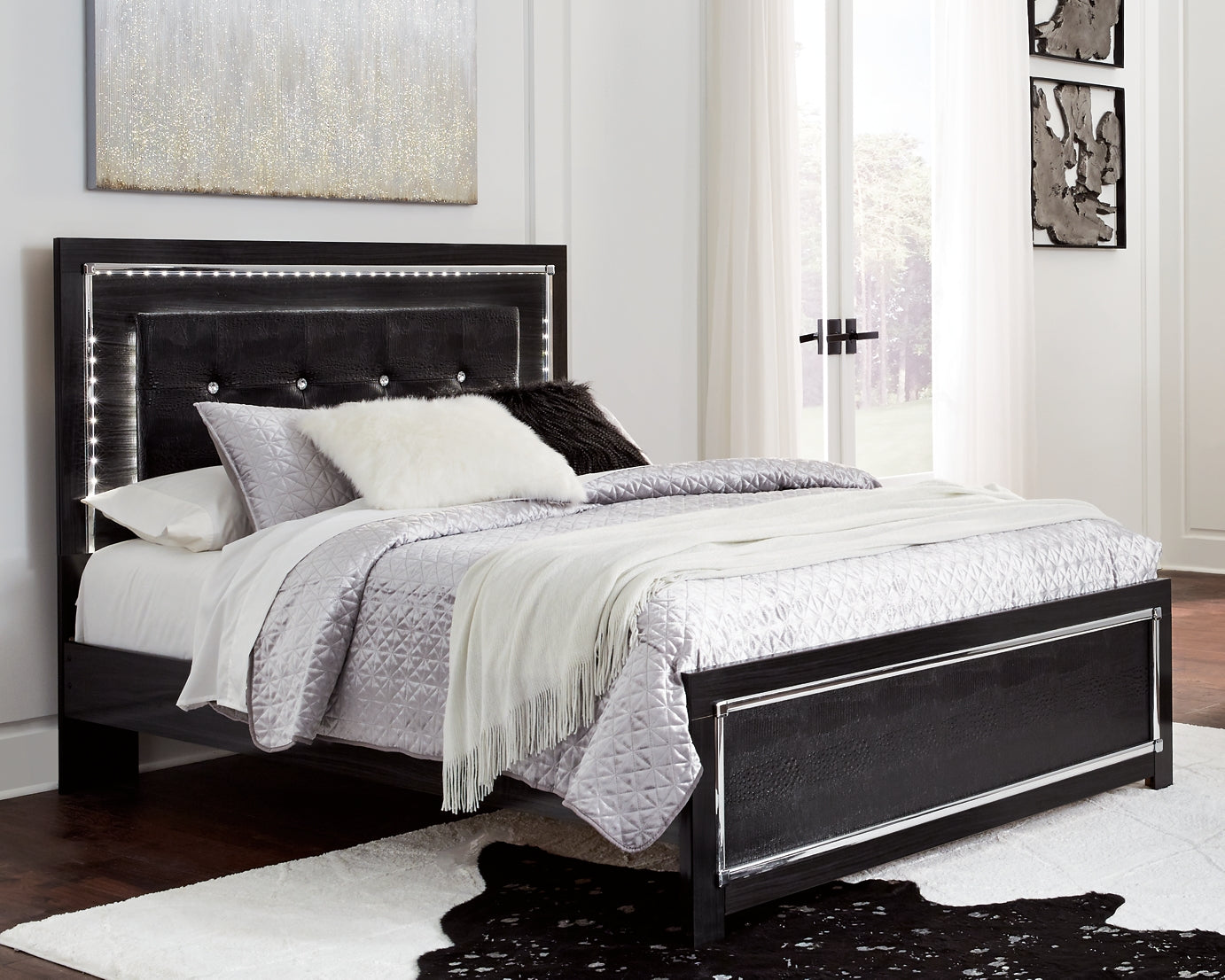 Kaydell Queen/Full Upholstered Panel Headboard with Dresser Milwaukee Furniture of Chicago - Furniture Store in Chicago Serving Humbolt Park, Roscoe Village, Avondale, & Homan Square