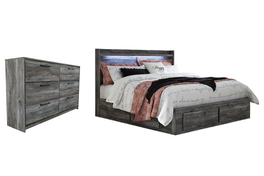 Baystorm King Panel Bed with 4 Storage Drawers with Dresser Milwaukee Furniture of Chicago - Furniture Store in Chicago Serving Humbolt Park, Roscoe Village, Avondale, & Homan Square