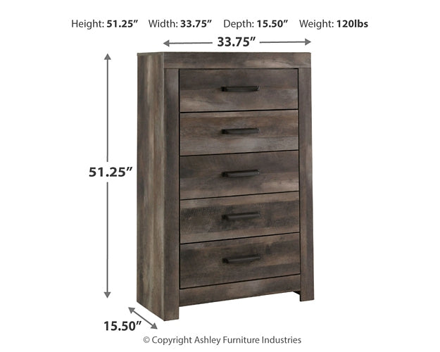 Wynnlow Queen Crossbuck Panel Bed with Mirrored Dresser and Chest Milwaukee Furniture of Chicago - Furniture Store in Chicago Serving Humbolt Park, Roscoe Village, Avondale, & Homan Square