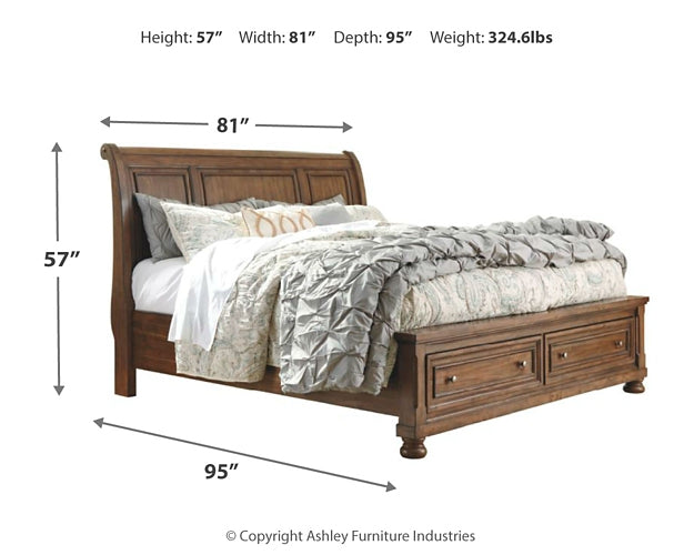 Flynnter Queen Sleigh Bed with 2 Storage Drawers with Dresser with Dresser Milwaukee Furniture of Chicago - Furniture Store in Chicago Serving Humbolt Park, Roscoe Village, Avondale, & Homan Square