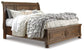 Flynnter Queen Sleigh Bed with 2 Storage Drawers with Mirrored Dresser Milwaukee Furniture of Chicago - Furniture Store in Chicago Serving Humbolt Park, Roscoe Village, Avondale, & Homan Square