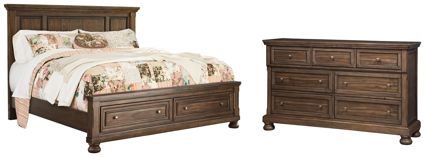 Flynnter Queen Panel Bed with 2 Storage Drawers with Dresser Milwaukee Furniture of Chicago - Furniture Store in Chicago Serving Humbolt Park, Roscoe Village, Avondale, & Homan Square