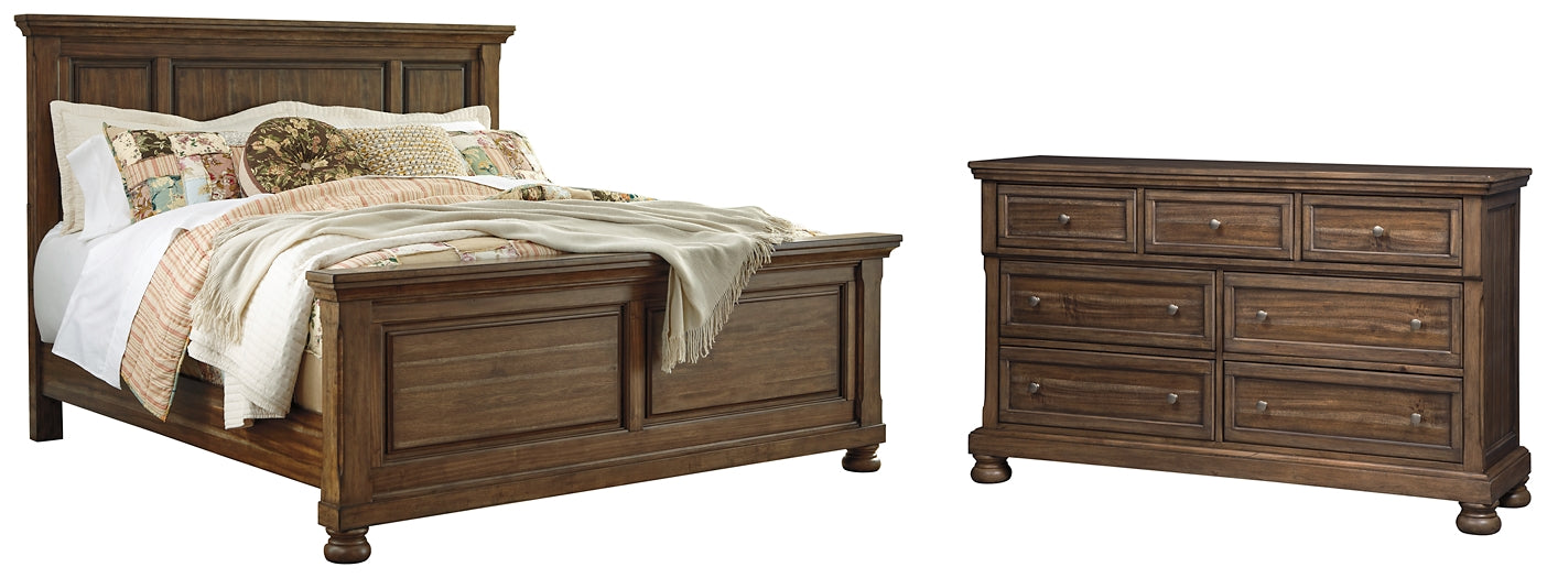 Flynnter Queen Panel Bed with Dresser Milwaukee Furniture of Chicago - Furniture Store in Chicago Serving Humbolt Park, Roscoe Village, Avondale, & Homan Square