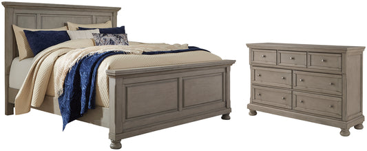 Lettner King Panel Bed with Dresser Milwaukee Furniture of Chicago - Furniture Store in Chicago Serving Humbolt Park, Roscoe Village, Avondale, & Homan Square