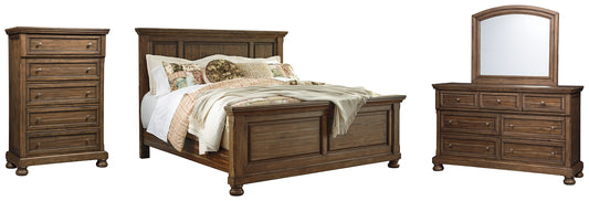 Flynnter Queen Panel Bed with Mirrored Dresser and Chest Milwaukee Furniture of Chicago - Furniture Store in Chicago Serving Humbolt Park, Roscoe Village, Avondale, & Homan Square