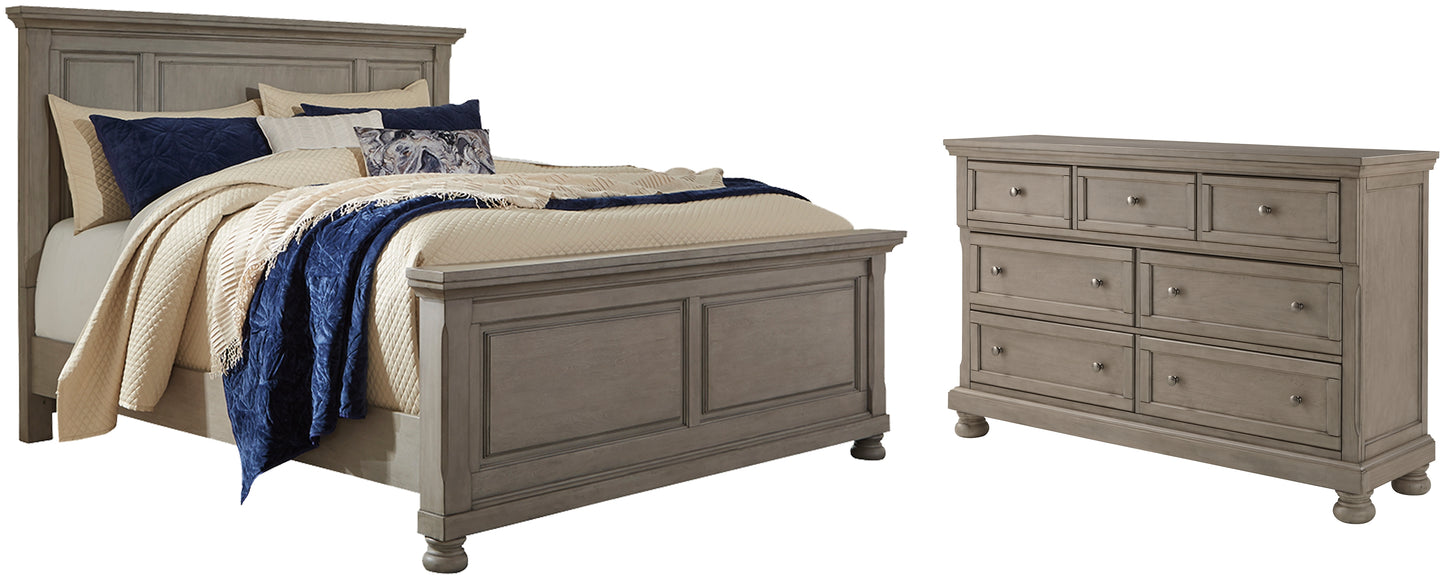 Lettner Queen Panel Bed with Dresser Milwaukee Furniture of Chicago - Furniture Store in Chicago Serving Humbolt Park, Roscoe Village, Avondale, & Homan Square