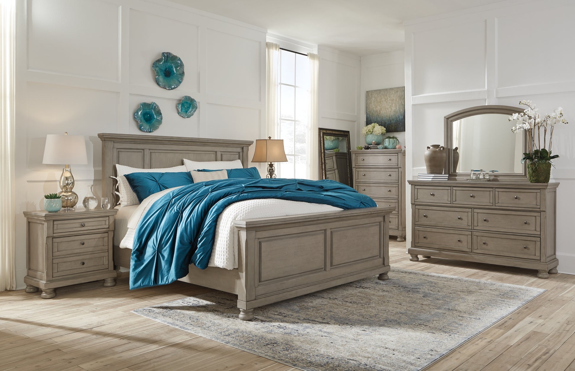 Lettner Queen Panel Bed with Dresser Milwaukee Furniture of Chicago - Furniture Store in Chicago Serving Humbolt Park, Roscoe Village, Avondale, & Homan Square