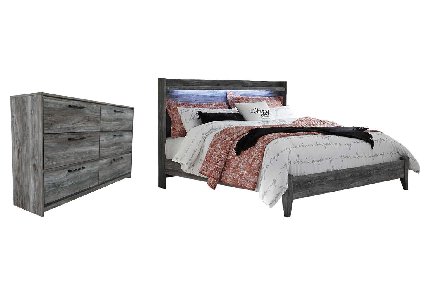 Baystorm King Panel Bed with Dresser Milwaukee Furniture of Chicago - Furniture Store in Chicago Serving Humbolt Park, Roscoe Village, Avondale, & Homan Square