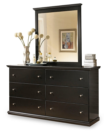 Maribel Queen/Full Panel Headboard with Mirrored Dresser, Chest and Nightstand Milwaukee Furniture of Chicago - Furniture Store in Chicago Serving Humbolt Park, Roscoe Village, Avondale, & Homan Square