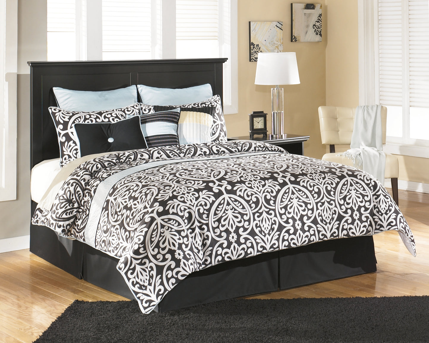 Maribel Queen/Full Panel Headboard with Mirrored Dresser, Chest and Nightstand Milwaukee Furniture of Chicago - Furniture Store in Chicago Serving Humbolt Park, Roscoe Village, Avondale, & Homan Square