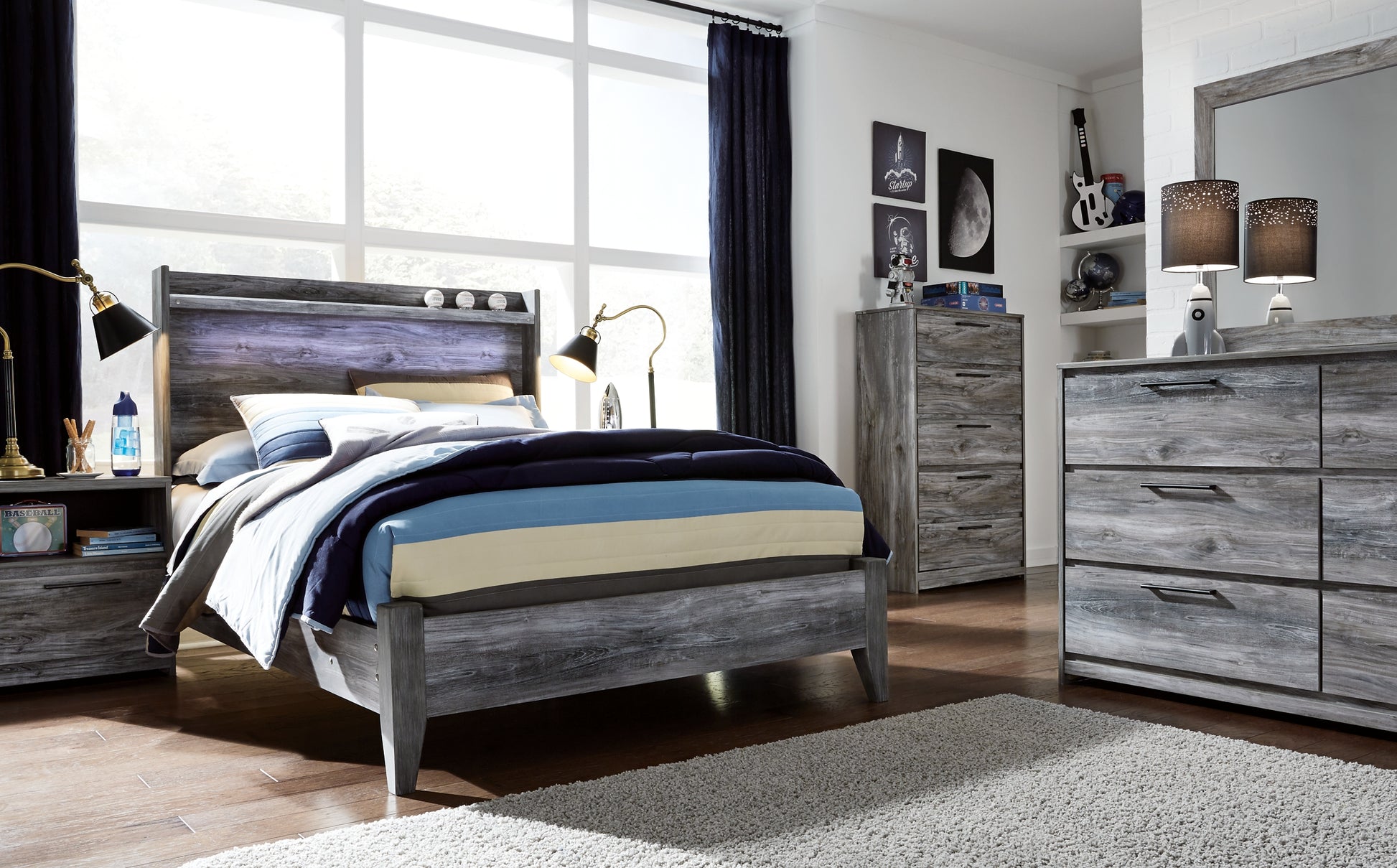 Baystorm Queen Panel Bed with Dresser Milwaukee Furniture of Chicago - Furniture Store in Chicago Serving Humbolt Park, Roscoe Village, Avondale, & Homan Square