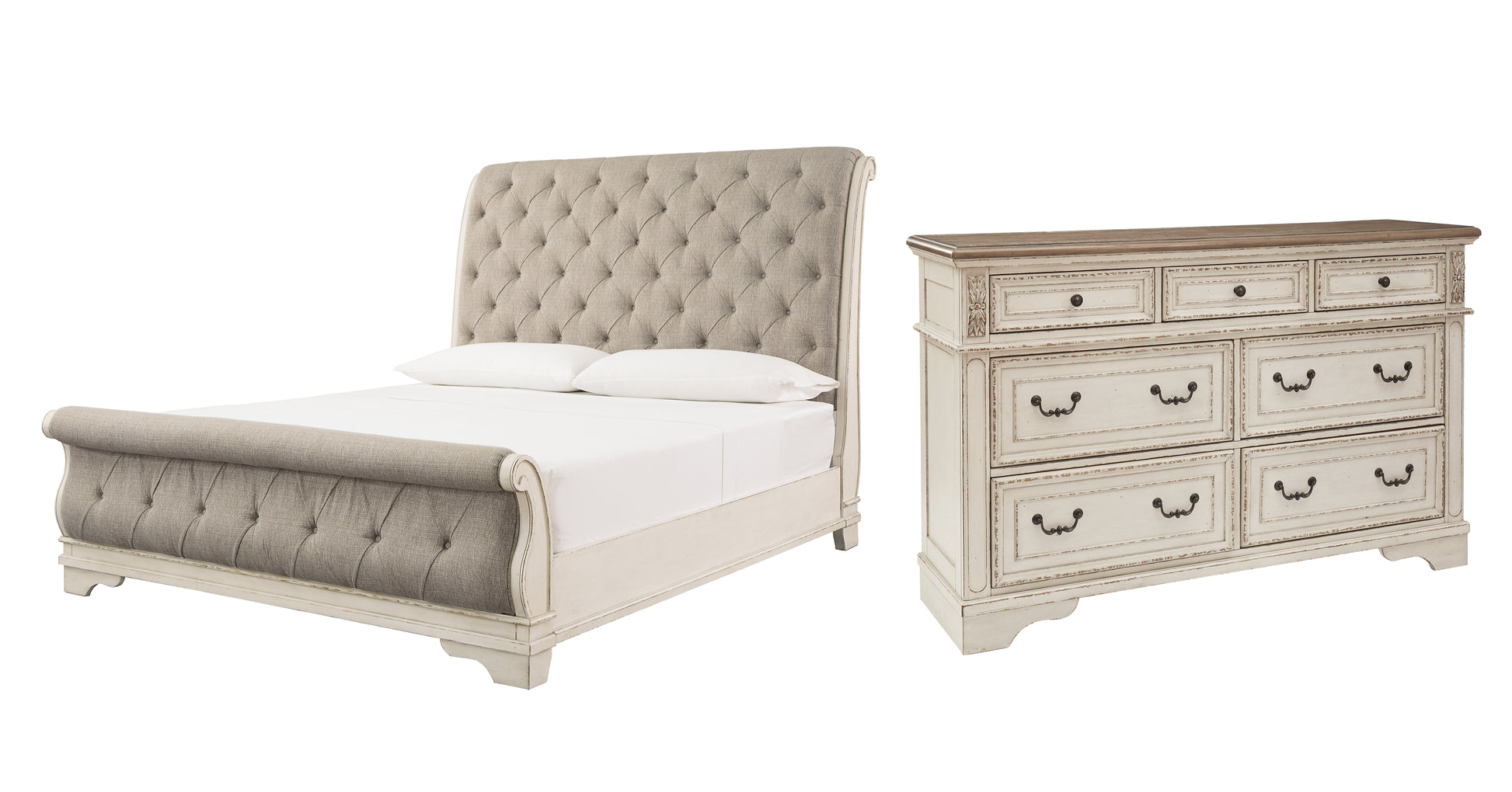 Realyn Queen Sleigh Bed with Dresser Milwaukee Furniture of Chicago - Furniture Store in Chicago Serving Humbolt Park, Roscoe Village, Avondale, & Homan Square