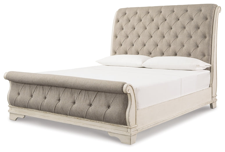 Realyn Queen Sleigh Bed with Mirrored Dresser Milwaukee Furniture of Chicago - Furniture Store in Chicago Serving Humbolt Park, Roscoe Village, Avondale, & Homan Square