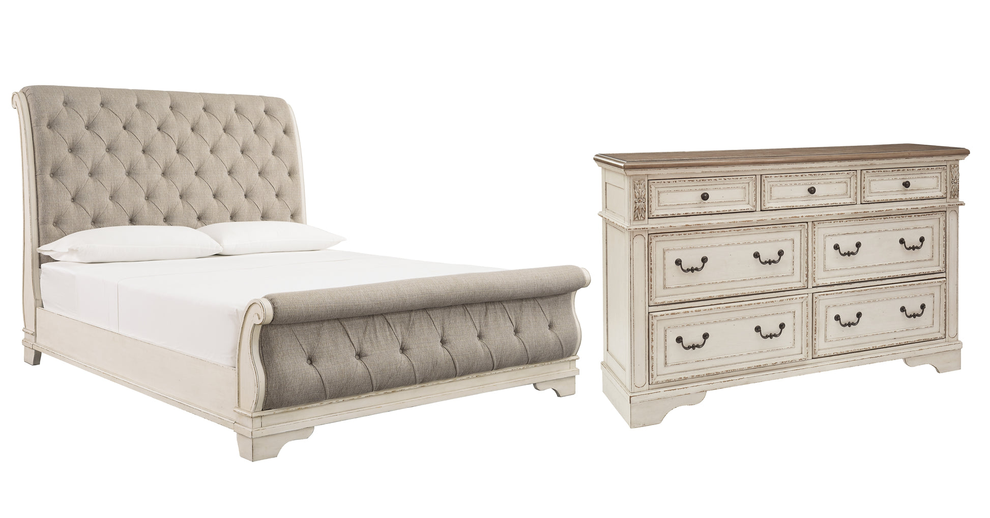 Realyn Queen Sleigh Bed with Dresser Milwaukee Furniture of Chicago - Furniture Store in Chicago Serving Humbolt Park, Roscoe Village, Avondale, & Homan Square