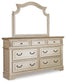 Realyn Queen Upholstered Panel Bed with Mirrored Dresser and Chest Milwaukee Furniture of Chicago - Furniture Store in Chicago Serving Humbolt Park, Roscoe Village, Avondale, & Homan Square