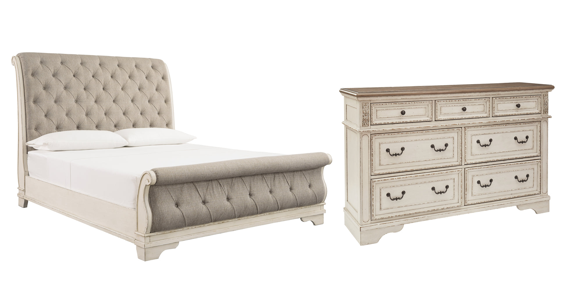 Realyn Queen Sleigh Bed with Dresser Milwaukee Furniture of Chicago - Furniture Store in Chicago Serving Humbolt Park, Roscoe Village, Avondale, & Homan Square