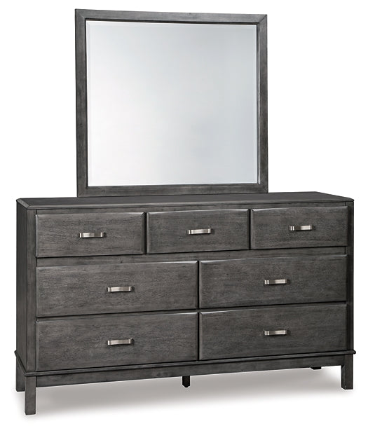 Caitbrook Queen Storage Bed with 8 Storage Drawers with Mirrored Dresser and 2 Nightstands Milwaukee Furniture of Chicago - Furniture Store in Chicago Serving Humbolt Park, Roscoe Village, Avondale, & Homan Square