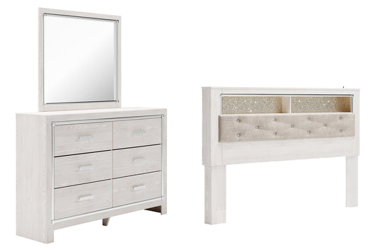 Altyra King Bookcase Headboard with Mirrored Dresser Milwaukee Furniture of Chicago - Furniture Store in Chicago Serving Humbolt Park, Roscoe Village, Avondale, & Homan Square