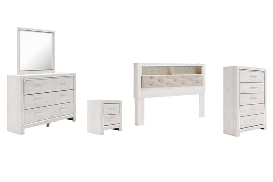 Altyra King Bookcase Headboard with Mirrored Dresser, Chest and Nightstand Milwaukee Furniture of Chicago - Furniture Store in Chicago Serving Humbolt Park, Roscoe Village, Avondale, & Homan Square