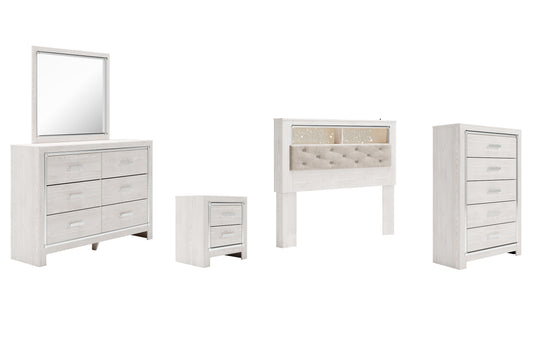 Altyra Queen Bookcase Headboard with Mirrored Dresser, Chest and Nightstand Milwaukee Furniture of Chicago - Furniture Store in Chicago Serving Humbolt Park, Roscoe Village, Avondale, & Homan Square