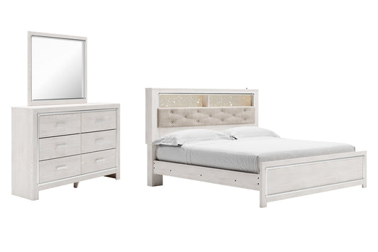 Altyra King Panel Bookcase Bed with Mirrored Dresser Milwaukee Furniture of Chicago - Furniture Store in Chicago Serving Humbolt Park, Roscoe Village, Avondale, & Homan Square