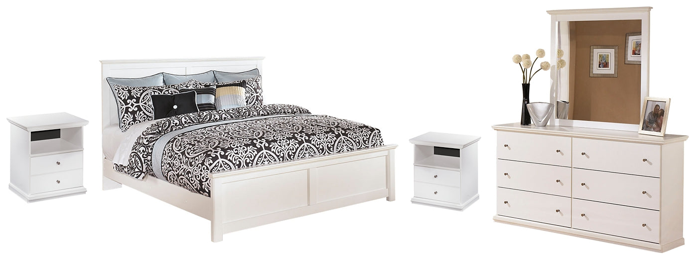 Bostwick Shoals King Panel Bed with Mirrored Dresser and 2 Nightstands Milwaukee Furniture of Chicago - Furniture Store in Chicago Serving Humbolt Park, Roscoe Village, Avondale, & Homan Square