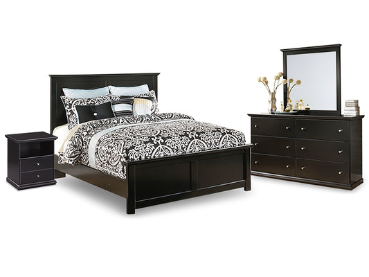 Maribel Queen Panel Bed with Mirrored Dresser and Nightstand Milwaukee Furniture of Chicago - Furniture Store in Chicago Serving Humbolt Park, Roscoe Village, Avondale, & Homan Square