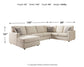 Edenfield 3-Piece Sectional with Ottoman Milwaukee Furniture of Chicago - Furniture Store in Chicago Serving Humbolt Park, Roscoe Village, Avondale, & Homan Square