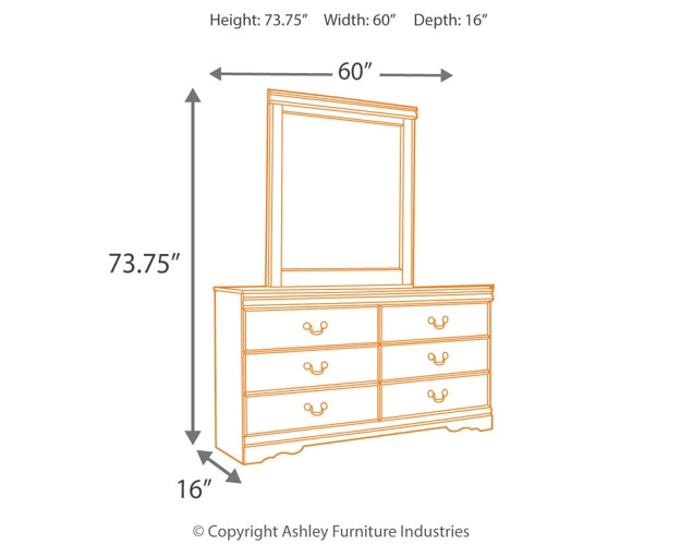 Huey Vineyard Full Sleigh Headboard with Mirrored Dresser and Chest Milwaukee Furniture of Chicago - Furniture Store in Chicago Serving Humbolt Park, Roscoe Village, Avondale, & Homan Square