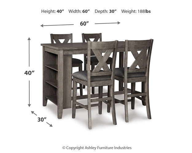 Caitbrook Counter Height Dining Table and 4 Barstools Milwaukee Furniture of Chicago - Furniture Store in Chicago Serving Humbolt Park, Roscoe Village, Avondale, & Homan Square