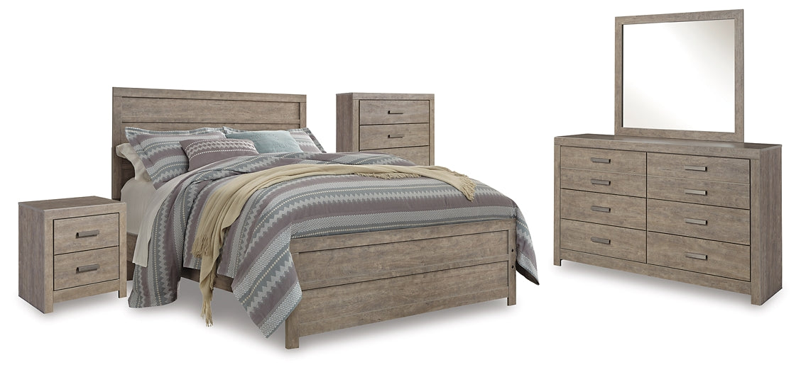 Culverbach Queen Panel Bed with Mirrored Dresser, Chest and Nightstand Milwaukee Furniture of Chicago - Furniture Store in Chicago Serving Humbolt Park, Roscoe Village, Avondale, & Homan Square