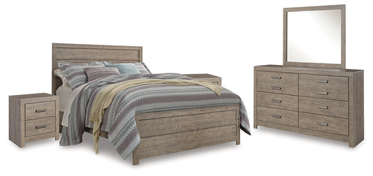 Culverbach Queen Panel Bed with Mirrored Dresser and 2 Nightstands Milwaukee Furniture of Chicago - Furniture Store in Chicago Serving Humbolt Park, Roscoe Village, Avondale, & Homan Square