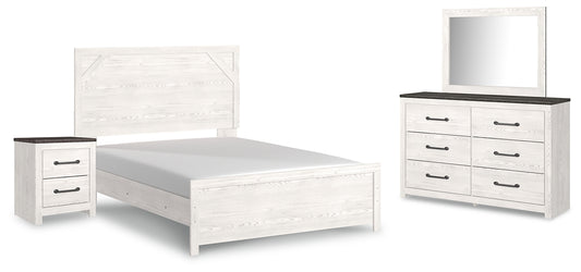 Gerridan Queen Panel Bed with Mirrored Dresser and Nightstand Milwaukee Furniture of Chicago - Furniture Store in Chicago Serving Humbolt Park, Roscoe Village, Avondale, & Homan Square