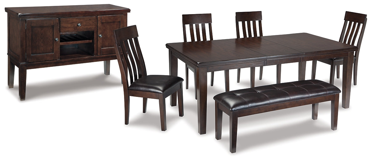 Haddigan Dining Table and 4 Chairs and Bench with Storage Milwaukee Furniture of Chicago - Furniture Store in Chicago Serving Humbolt Park, Roscoe Village, Avondale, & Homan Square